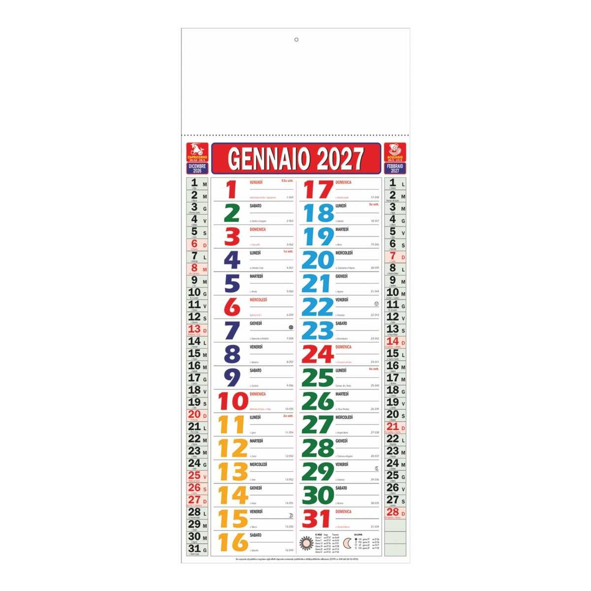 Calendario Olandese B052 Multicolor Personalizzato 2027