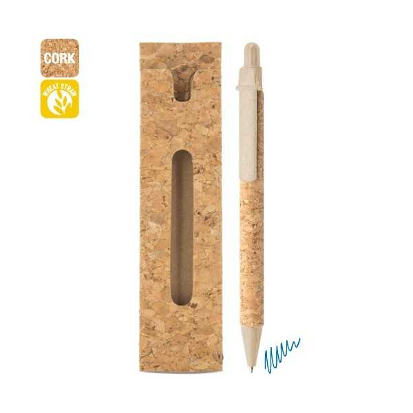 PENNA IN SUGHERO/FIBRA DI GRANO CON CUSTODIA IN SUGHERO