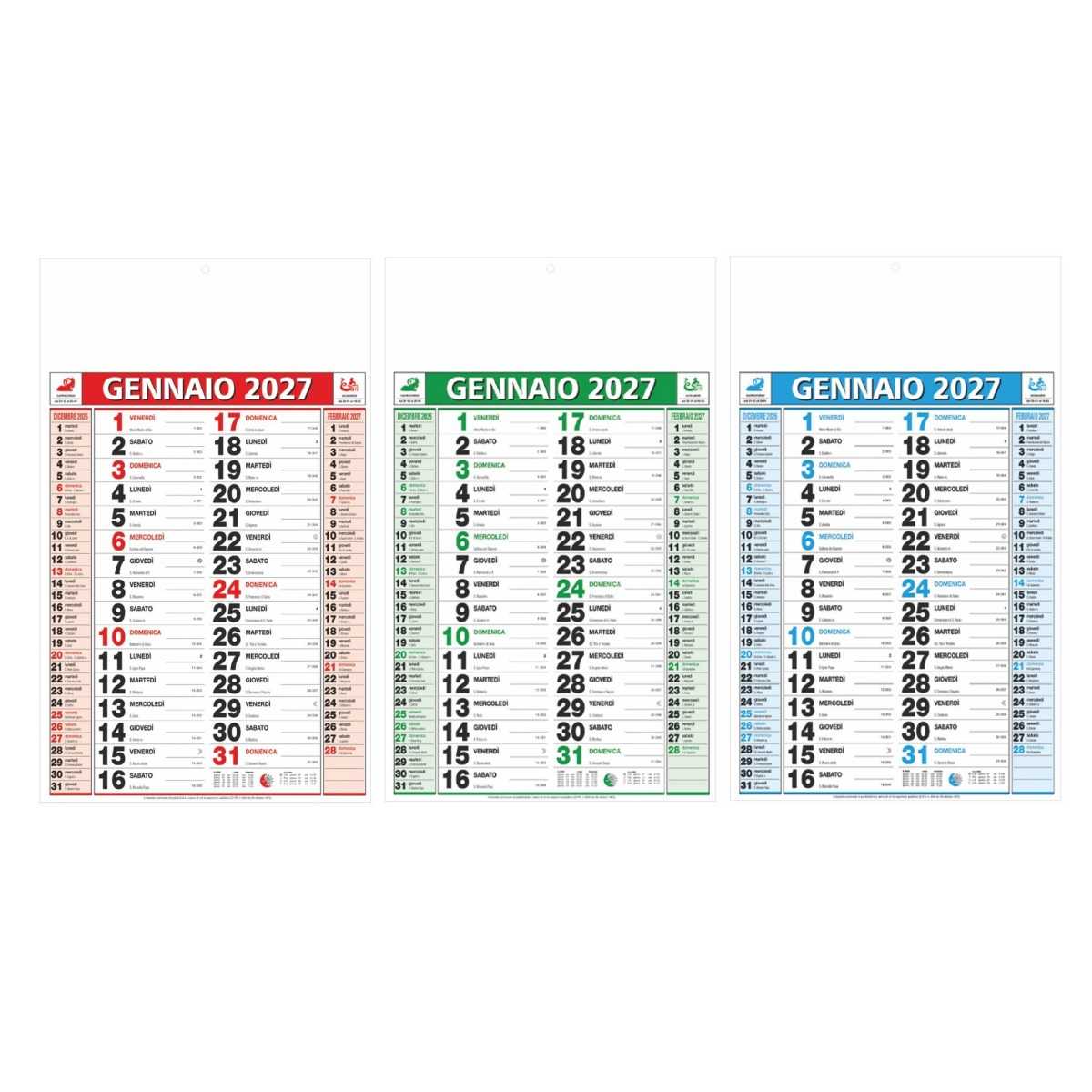 Calendario Olandese B050 Personalizzato 2027 28,8x47 cm