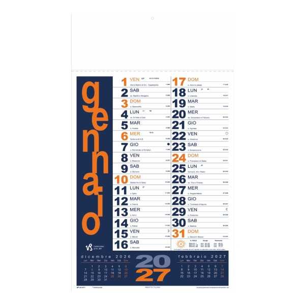 Calendario Olandese B059 Portoghese Personalizzato 2027