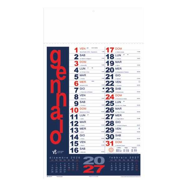 Calendario Olandese B059 Portoghese Personalizzato 2027