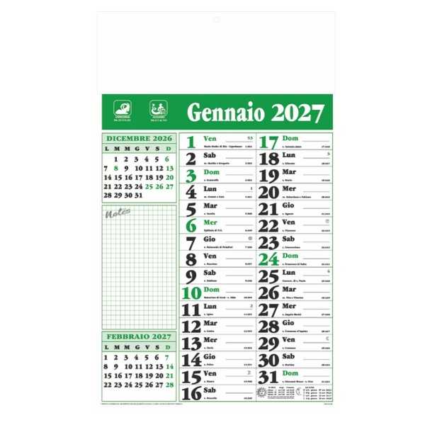 Calendario Olandese B060 Notes Personalizzato 2027