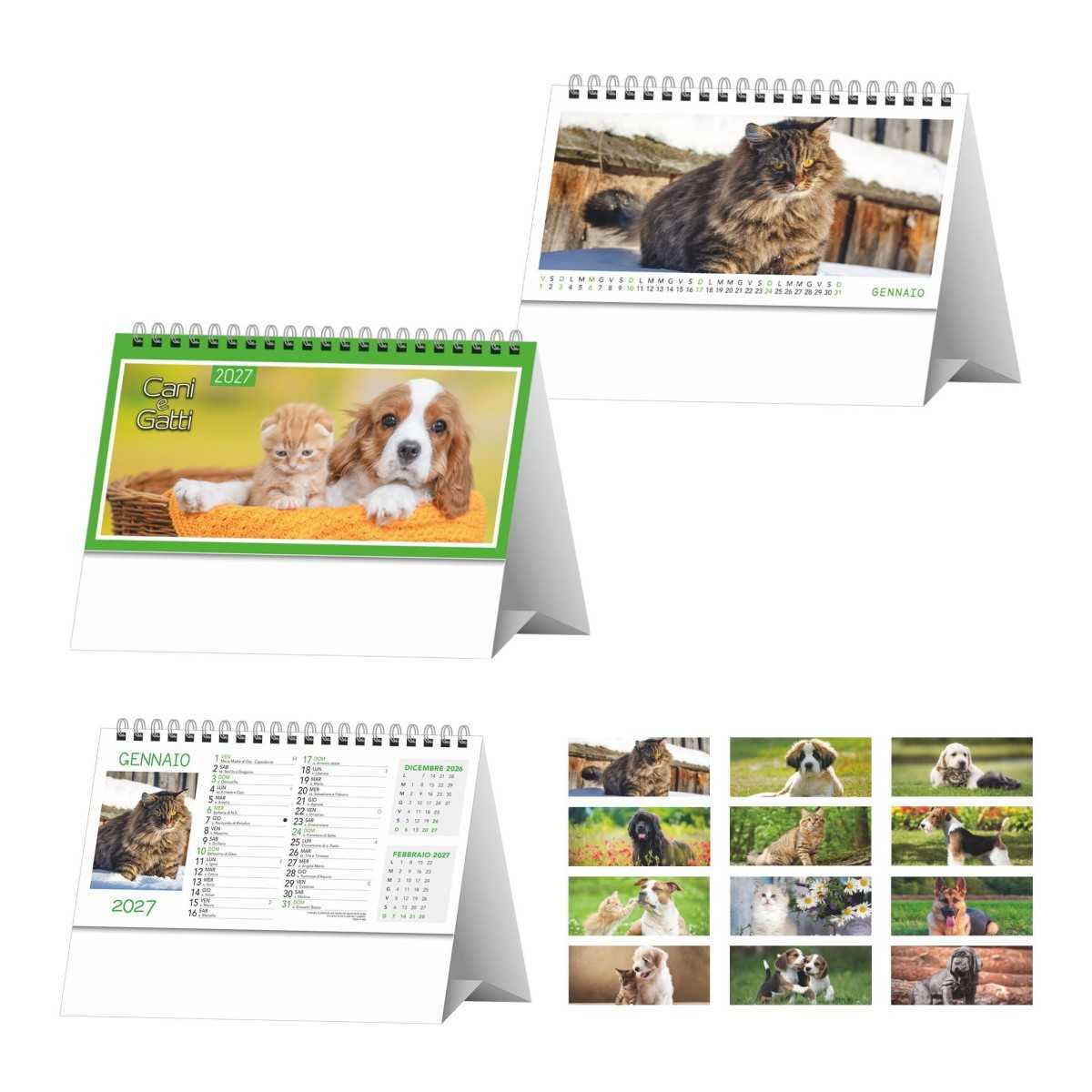H012 CALENDARIO DA TAVOLO CANI E GATTI