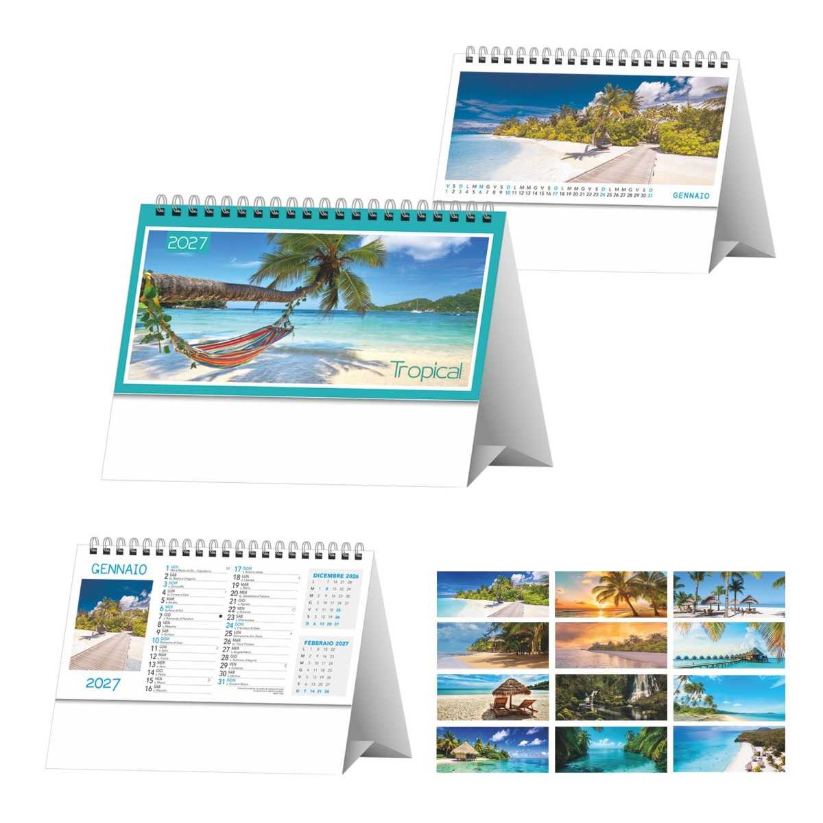 Calendario da Tavolo Tropical SP25 Personalizzato 2027