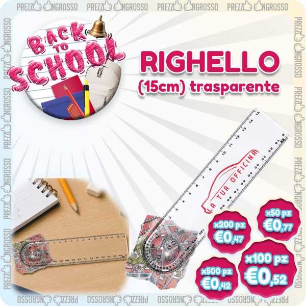 Righello Trasparente 15cm Personalizzato | Back to School | Prezzi Ingrosso
