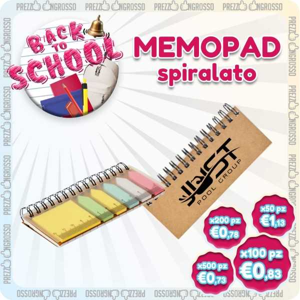 Memopad Spiralato Personalizzato | Taccuino Back to School | Prezzi Ingrosso