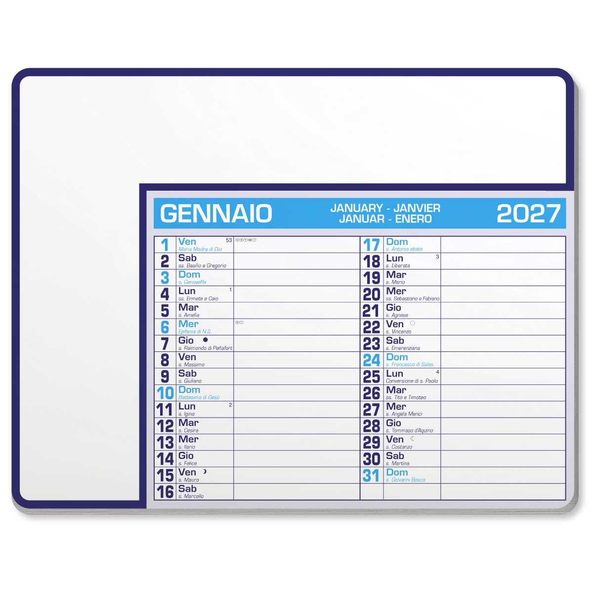 Calendar Pad Edge 2027 Personalizzato con Logo