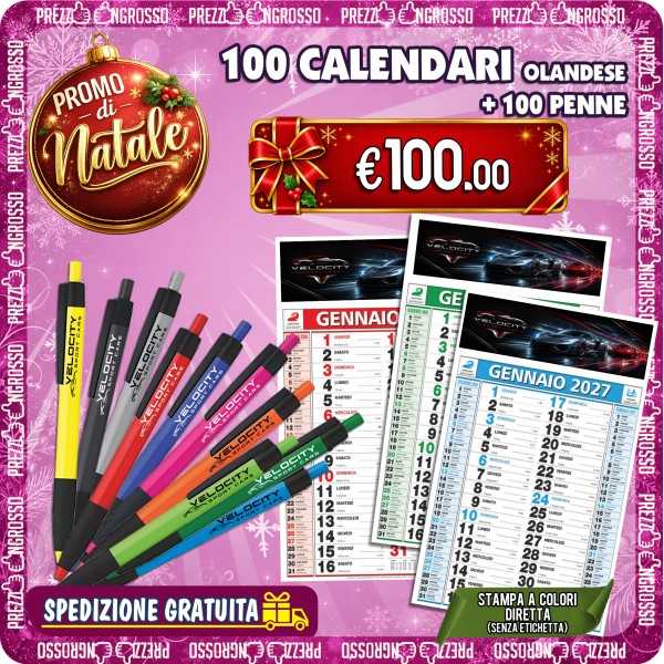 PROMO 100 Calendari Olandesi + 100 Penne Personalizzate | Prezzi Ingrosso