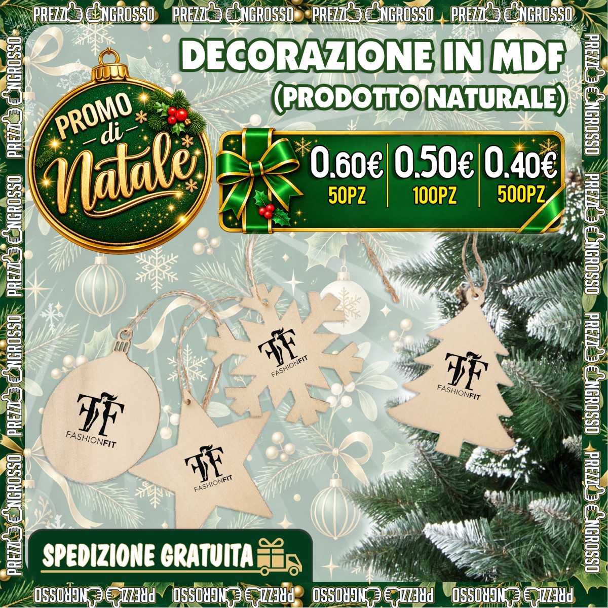 PROMO Decorazioni Natalizie in MDF Personalizzate | Prezzi Ingrosso