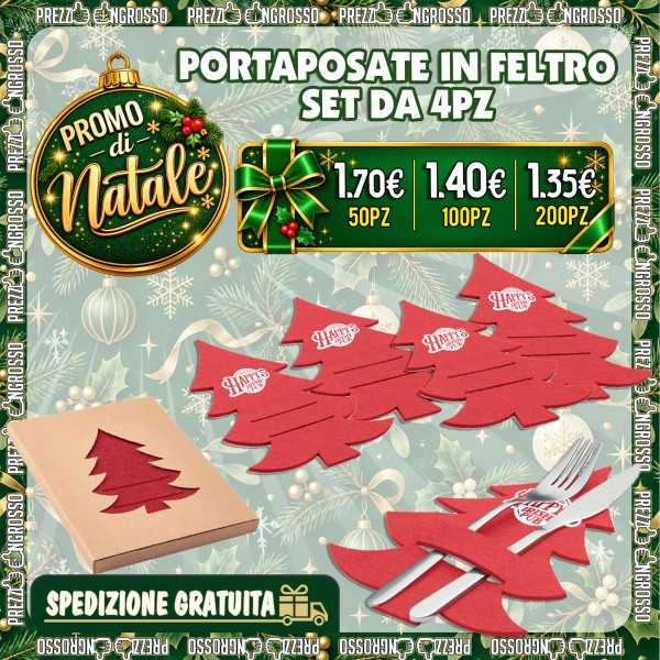 PROMO Portaposate Natalizi Personalizzati in Feltro | Prezzi Ingrosso
