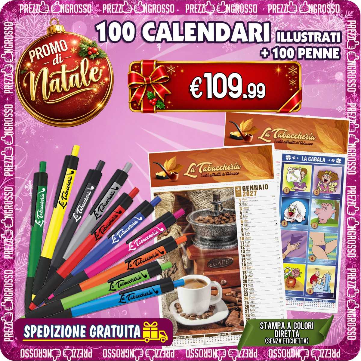 PROMO 100 Calendari + 100 Penne Personalizzate | Promo Aziendale