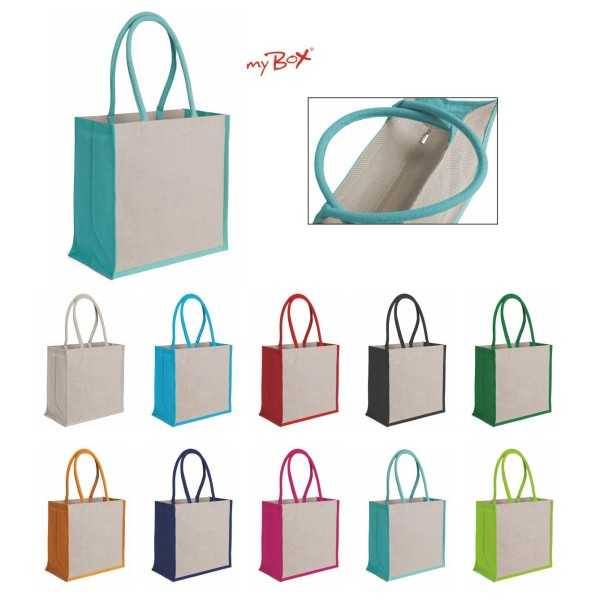 0951 Dalia - Borsa Mare In Juta E Cotone Dimensioni: cm 36x36x20