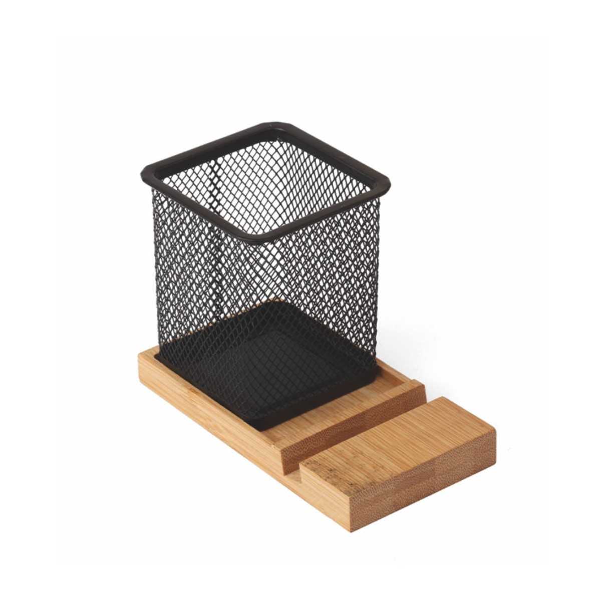 2652 Gechy - Portapenne/Cellulare In alluminio E Legno