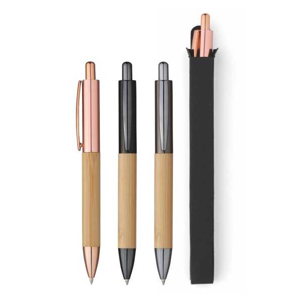 5648 Henry - Penna Sfera In Bamboo E Metallo In Astuccio