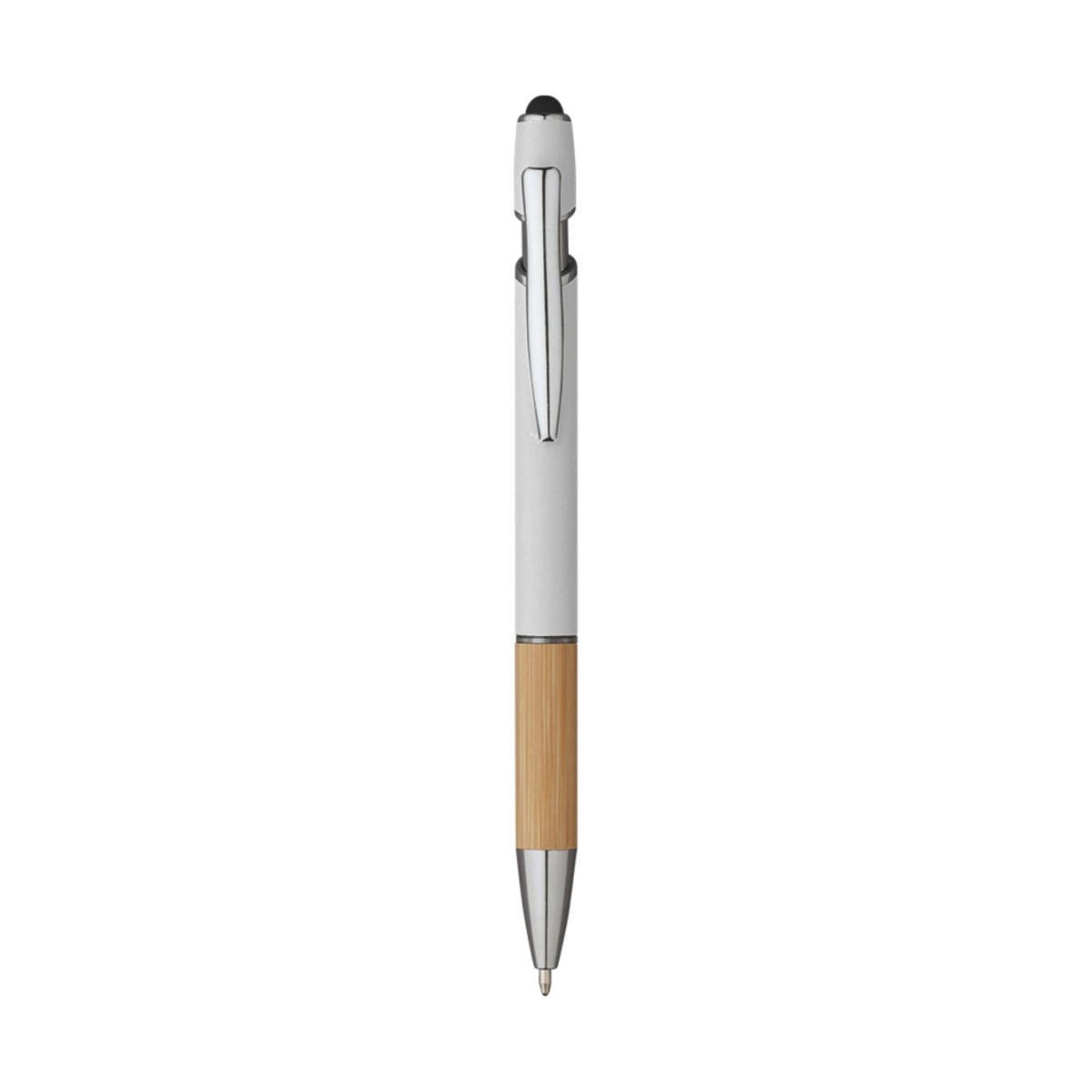 5698 Iris - Penna Sfera Soft Touch In Alluminio E Bamboo