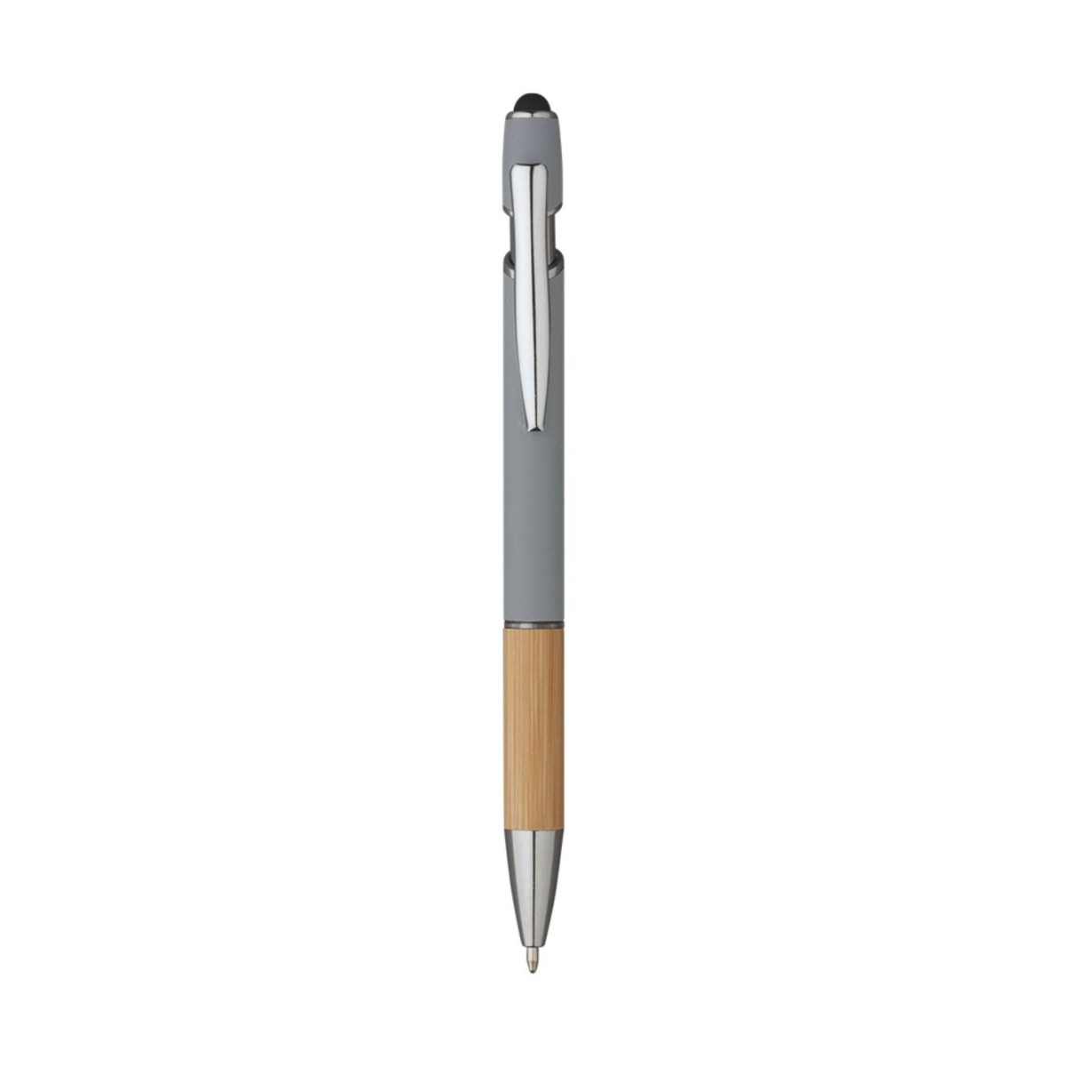 5698 Iris - Penna Sfera Soft Touch In Alluminio E Bamboo