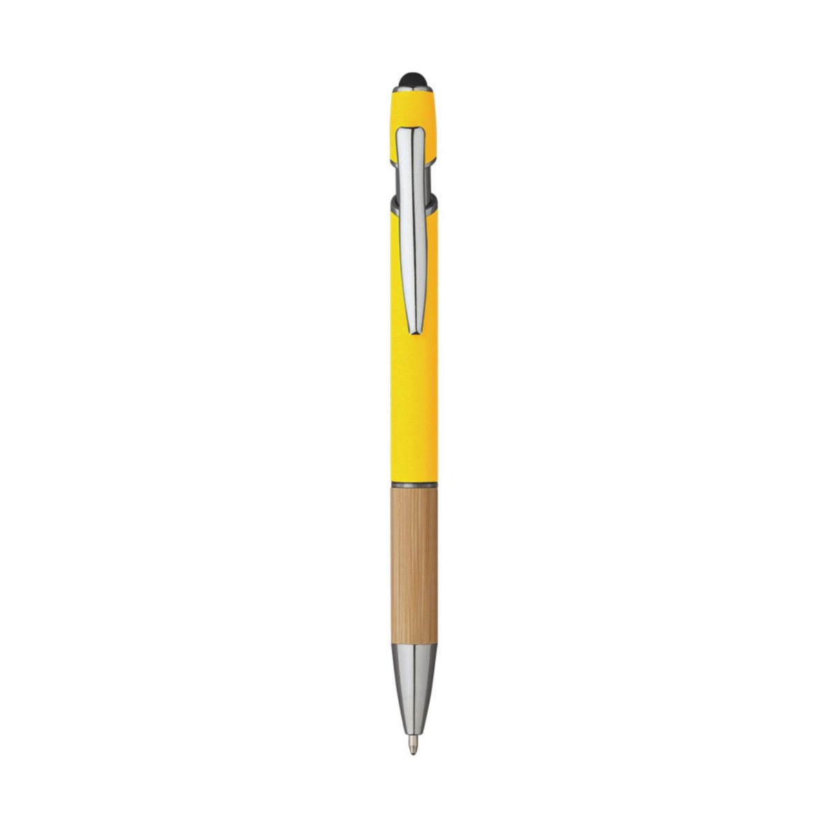5698 Iris - Penna Sfera Soft Touch In Alluminio E Bamboo