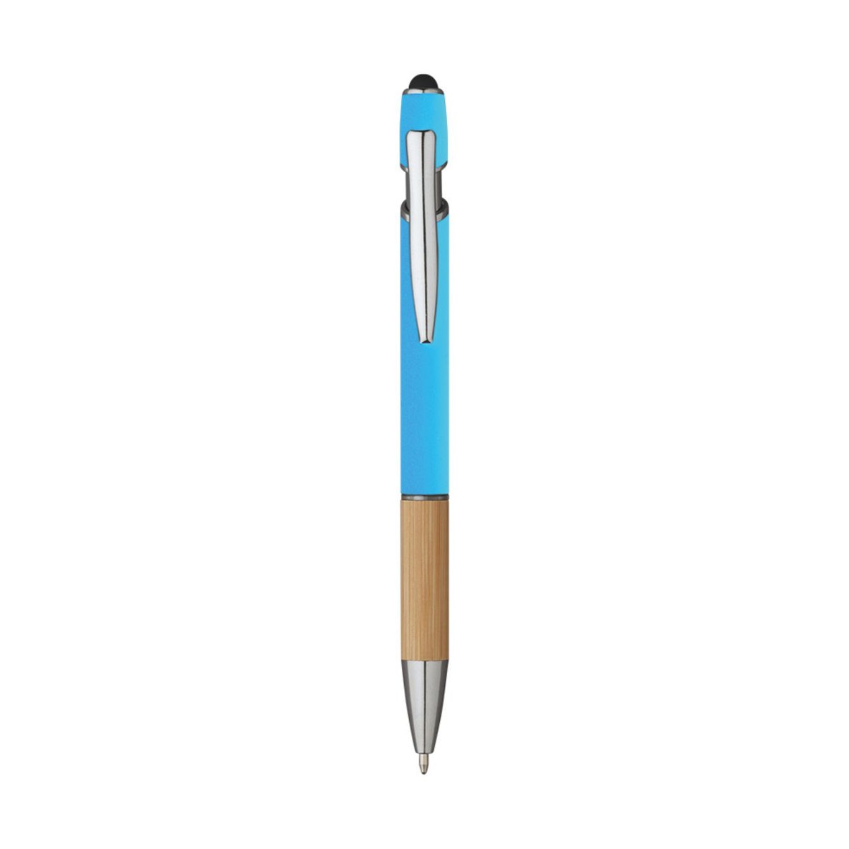 5698 Iris - Penna Sfera Soft Touch In Alluminio E Bamboo