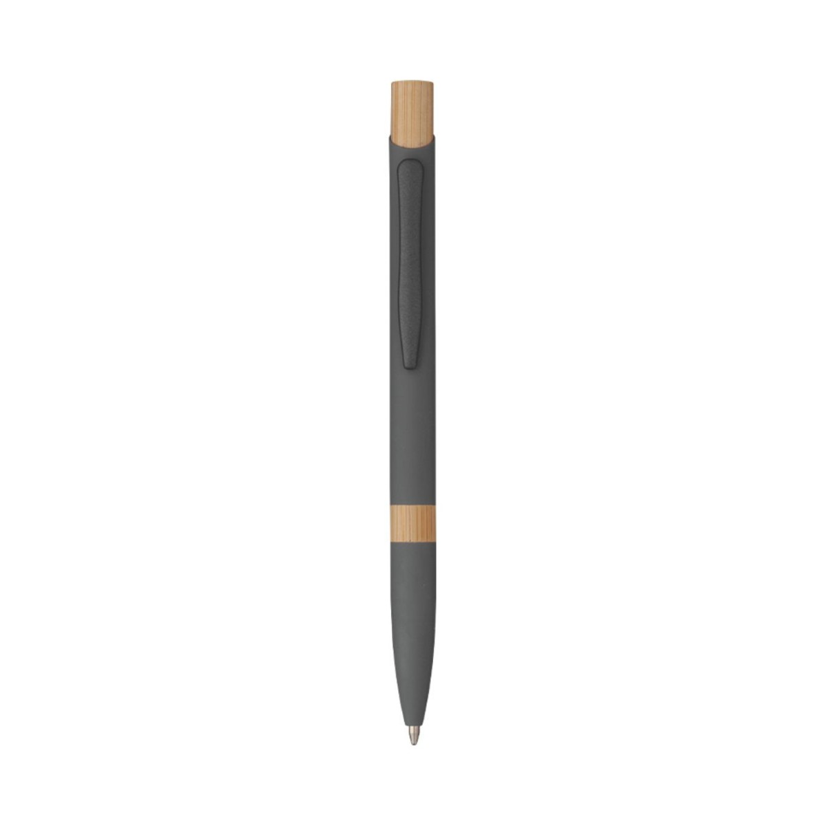 5699 Elia - Penna Sfera Soft Touch In Alluminio E Bamboo