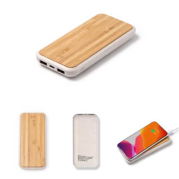 6058 Ambro - Power Bank in Bamboo E Fibra Di Frumento