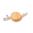 6116 Artur - Cavo Di Ricarica Estendibile In Bamboo E Fibra Di Frumento