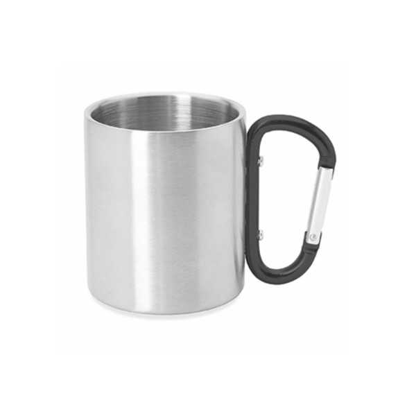 8432 Oslon  Tazza In Acciaio Doppia Parete Con Moschettone