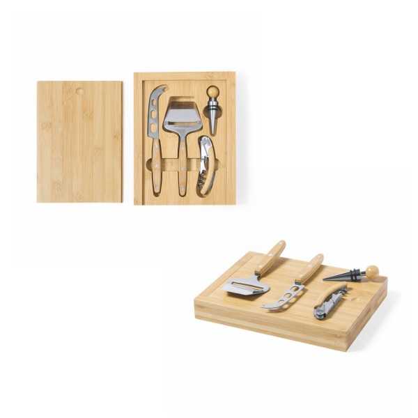 9260 FORMY - Set Vino E Formaggi In Bamboo