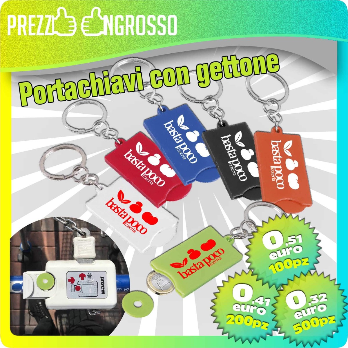 PROMO Portachiavi con Gettone Personalizzati | Prezzi Ingrosso