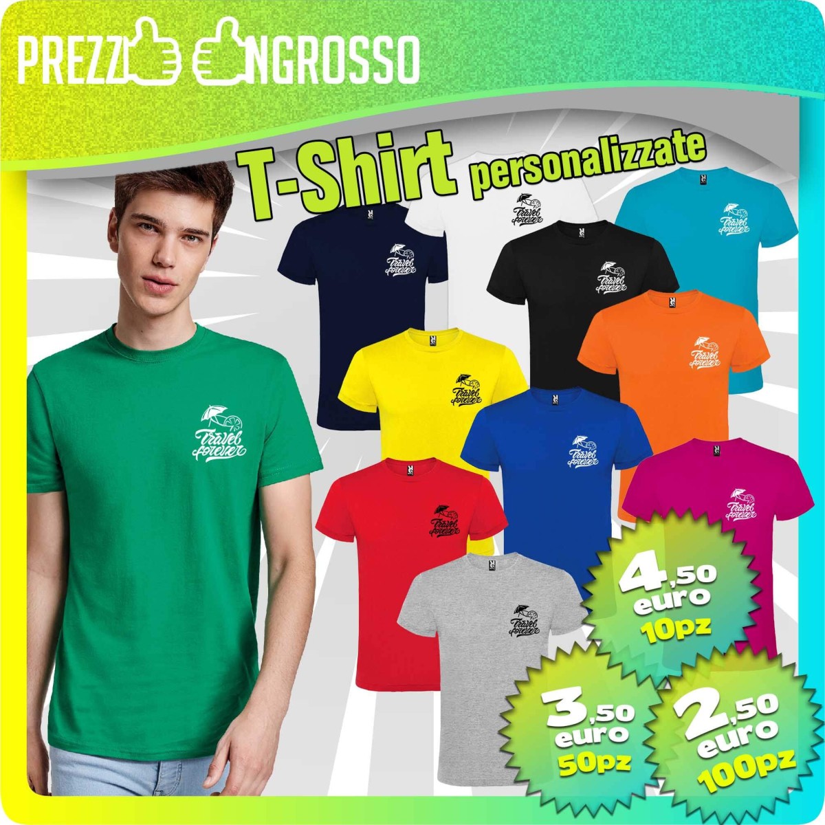 Promo T-Shirt Personalizzate stampa inclusa