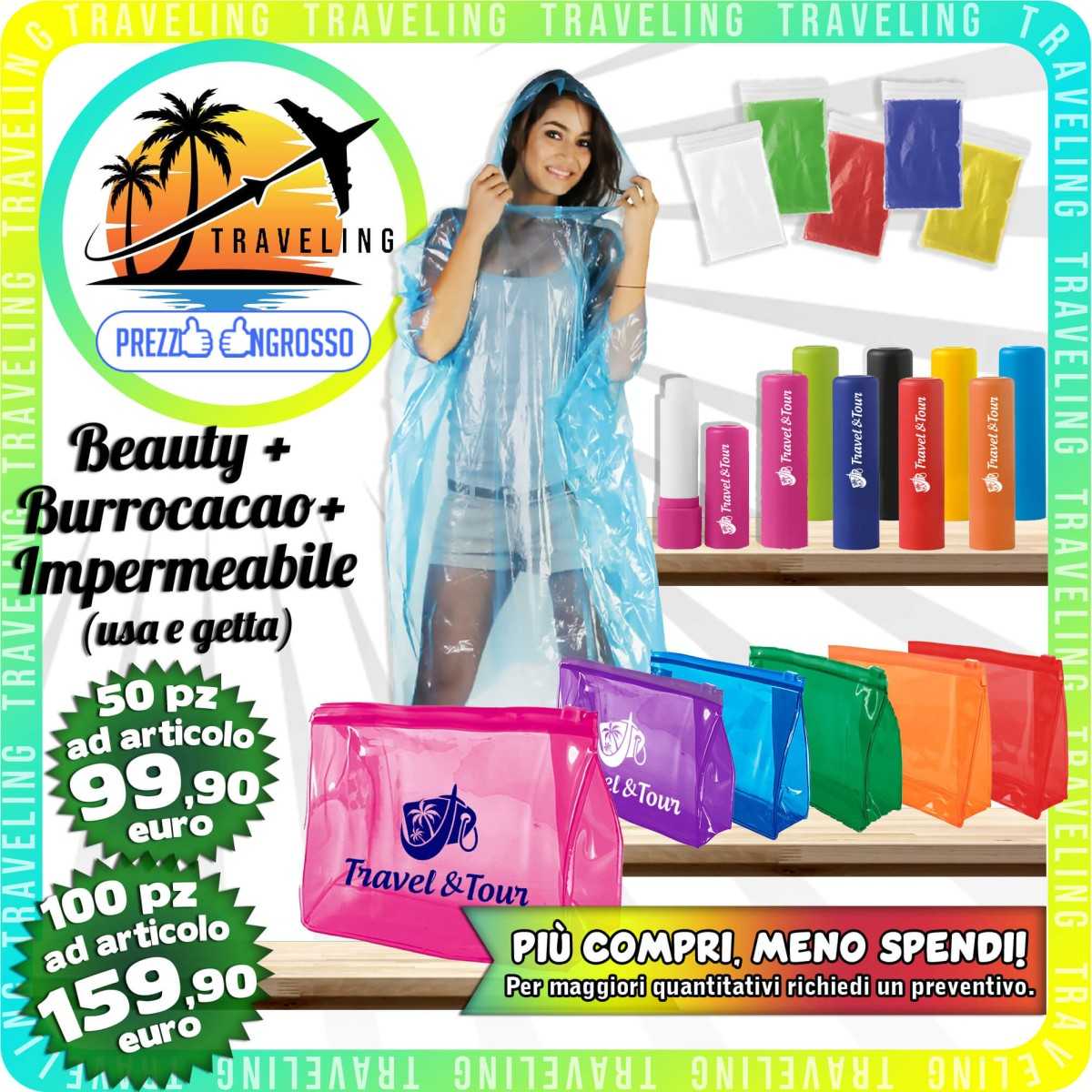 BEAUTY + BURROCACAO + IMPERMEABILE PERSONALIZZATI