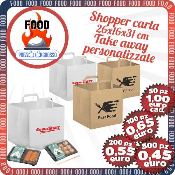 Shopper carta Take away Personalizzate