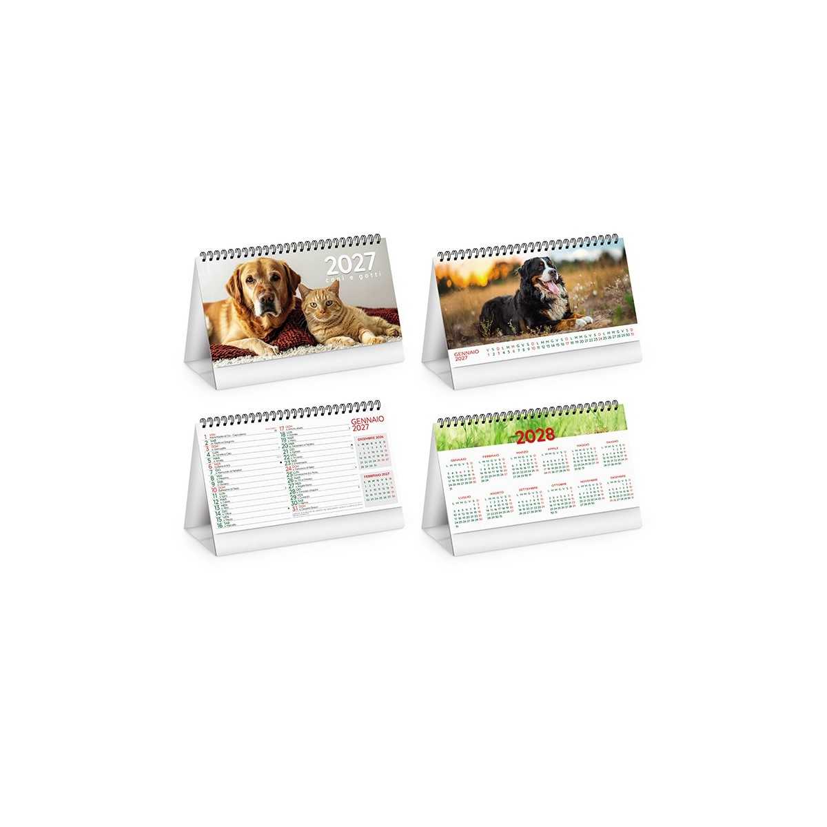 Calendario da Tavolo Cani e Gatti Personalizzato 2027