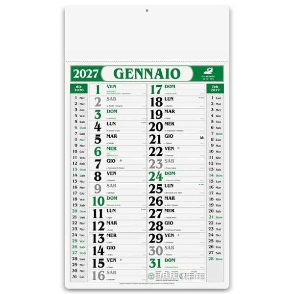 Calendario Olandese GIGANTE Personalizzato 2027 31x53 cm