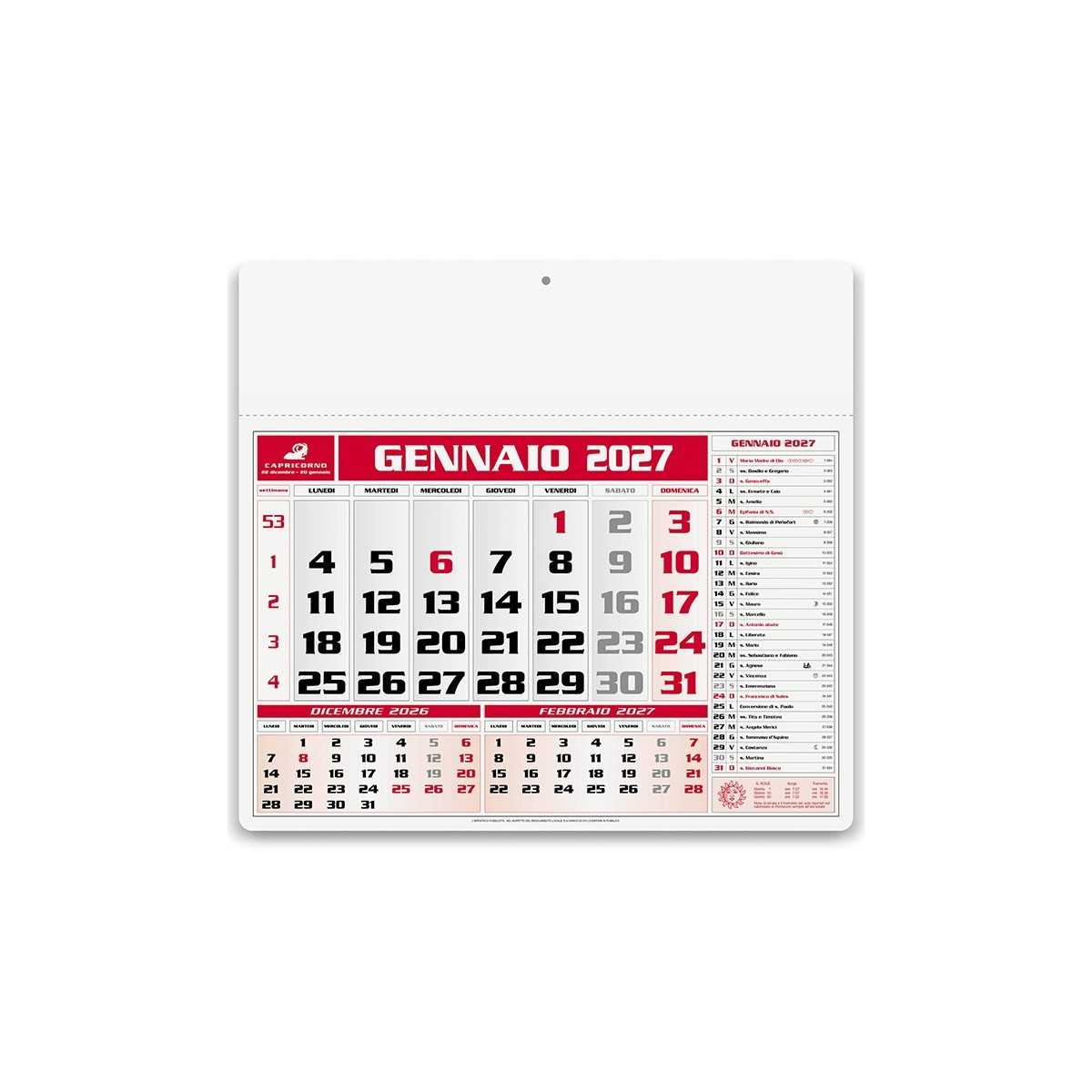 Calendario Olandese AMERICANO Personalizzato 2027 43x41 cm