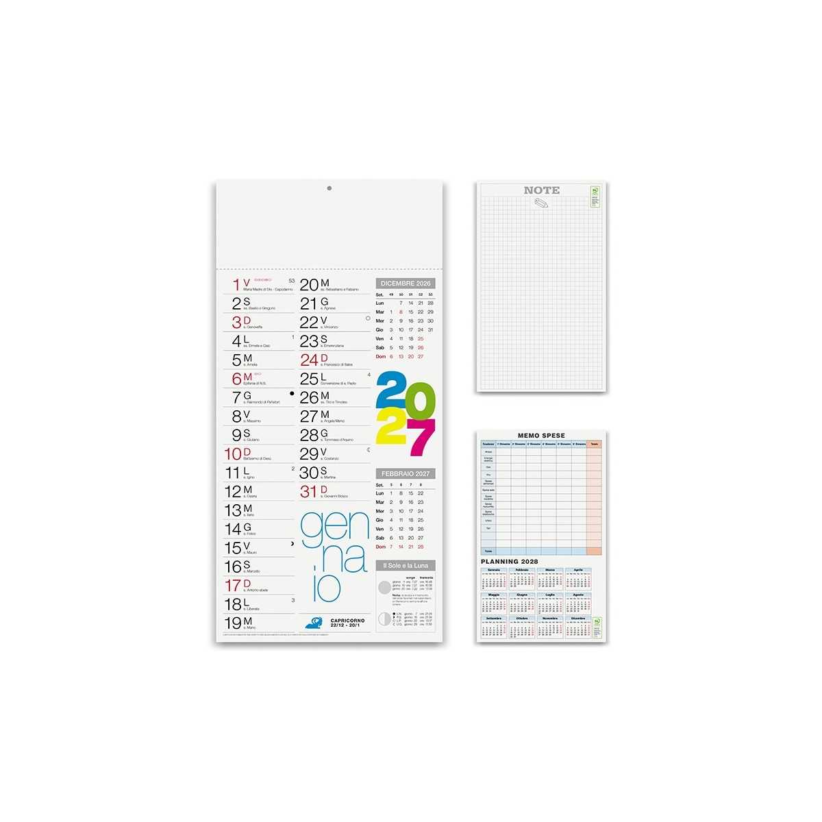 Calendario Olandese Shaded Moderno Personalizzato 2027