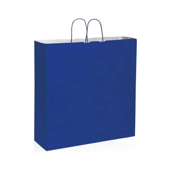 Shopper carta kraft bianca verde 54x50 cm Personalizzato | Prezzi Ingrosso