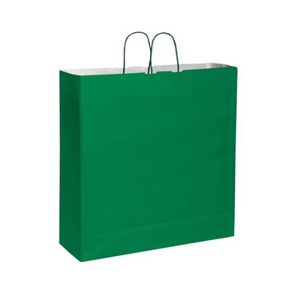 Shopper carta kraft bianca verde 54x50 cm Personalizzato | Prezzi Ingrosso