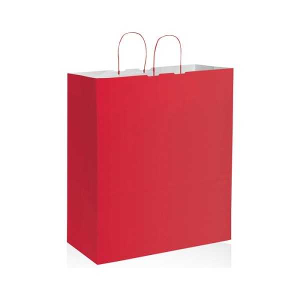 Shopper carta kraft bianca verde 45x48 cm Personalizzato | Prezzi Ingrosso