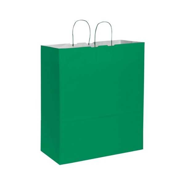 Shopper carta kraft bianca verde 45x48 cm Personalizzato | Prezzi Ingrosso