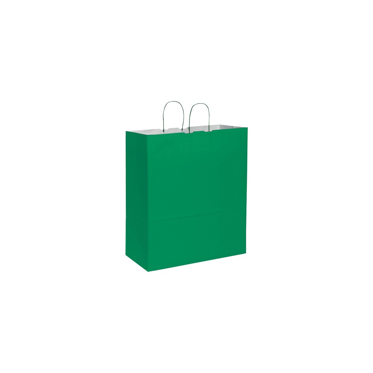 Shopper carta kraft bianca verde 45x48 cm Personalizzato | Prezzi Ingrosso
