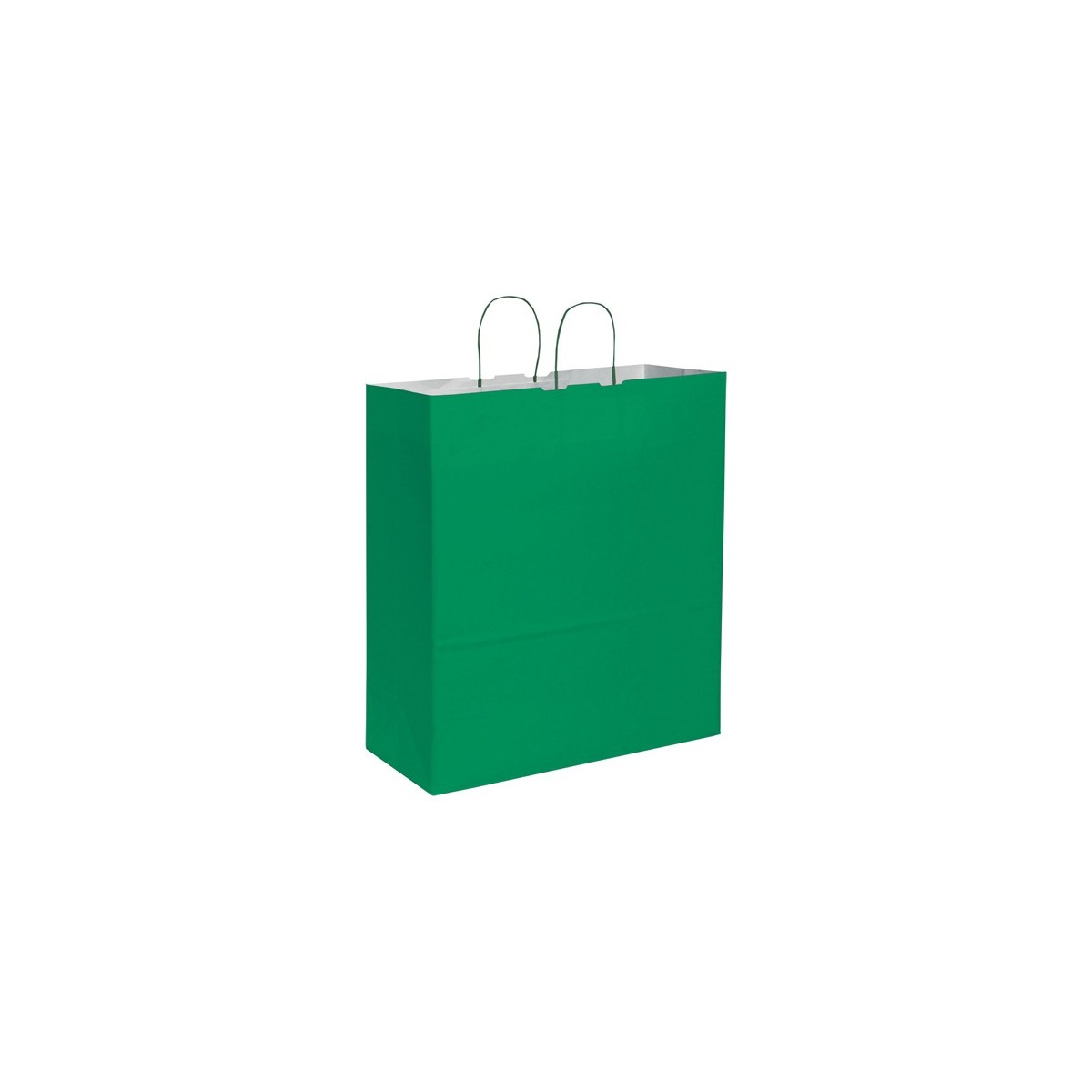 Shopper carta kraft bianca verde 36x41 cm Personalizzato | Prezzi Ingrosso