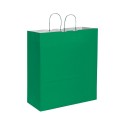 Shopper carta kraft bianca verde 36x41 cm Personalizzato | Prezzi Ingrosso
