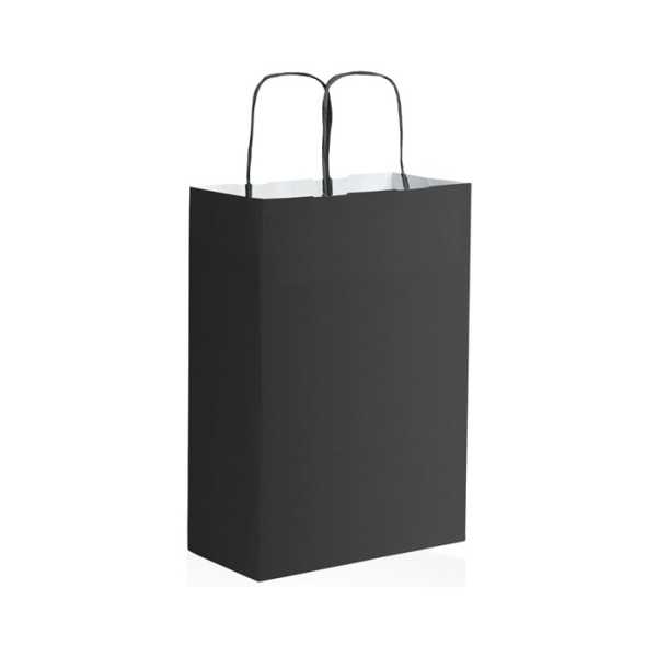 Shopper carta kraft bianca verde 28x39 cm Personalizzato | Prezzi Ingrosso