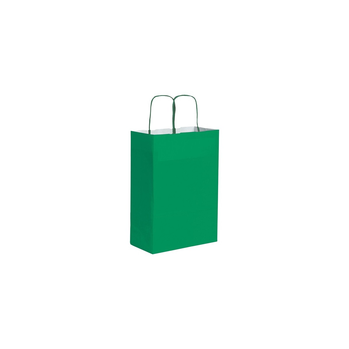 Shopper carta kraft bianca verde 28x39 cm Personalizzato | Prezzi Ingrosso