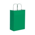 Shopper carta kraft bianca verde 28x39 cm Personalizzato | Prezzi Ingrosso