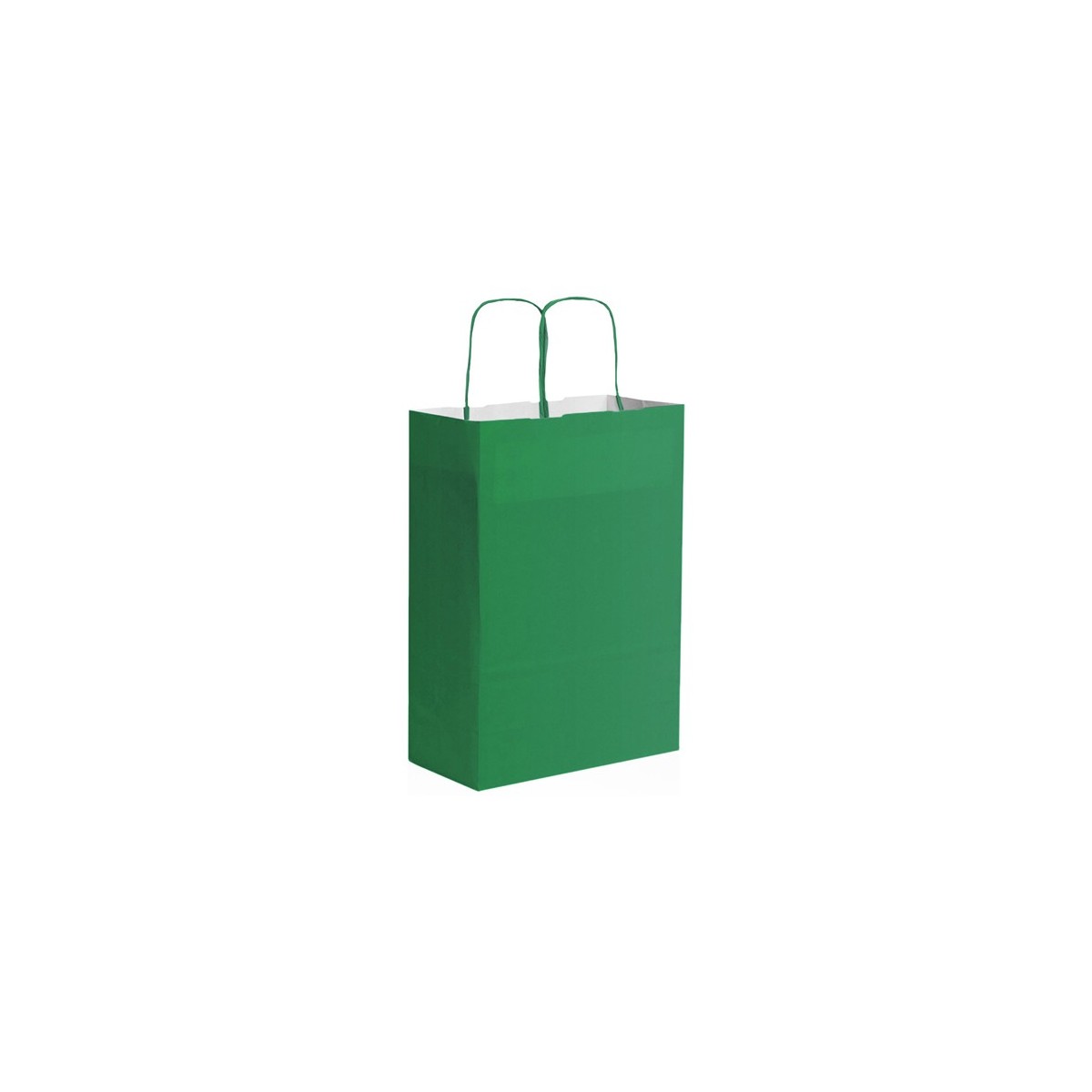 Shopper carta kraft bianca verde 22x29 cm Personalizzato | Prezzi Ingrosso