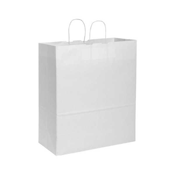 Shopper carta kraft bianca bianco 36x41 cm Personalizzato | Prezzi Ingrosso