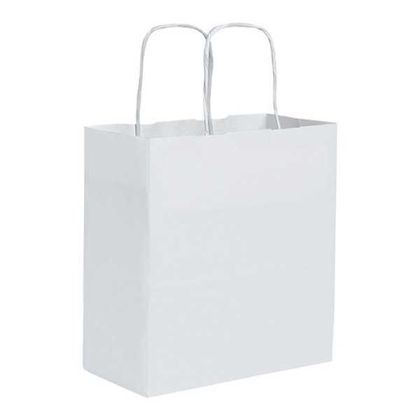 Shopper In Carta carta bianca bianco 18x8 cm Personalizzato | Prezzi Ingrosso