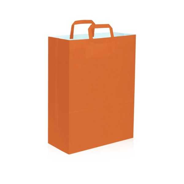 Shopper carta kraft bianca verde 32x43 cm Personalizzato | Prezzi Ingrosso