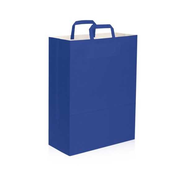 Shopper carta kraft bianca verde 32x43 cm Personalizzato | Prezzi Ingrosso